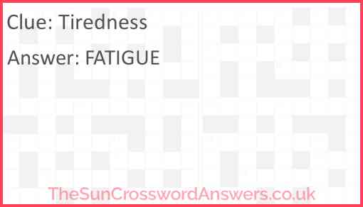 Tiredness Answer