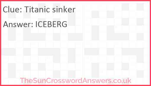 Titanic sinker Answer