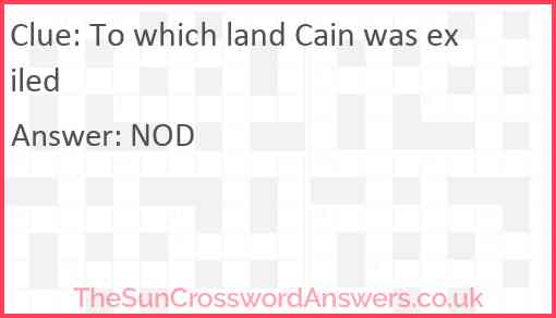 To which land Cain was exiled Answer