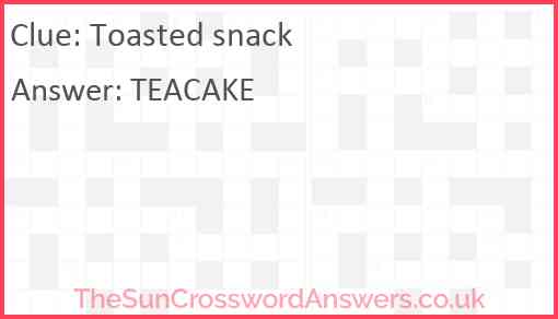 Toasted snack crossword clue TheSunCrosswordAnswers co uk