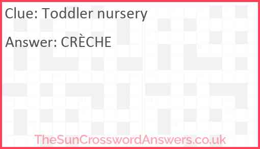 Toddler nursery Answer