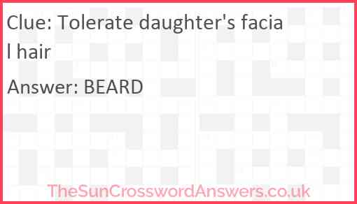 Tolerate daughter's facial hair Answer