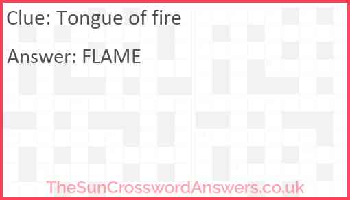 Tongue of fire Answer