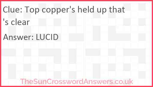 Top copper's held up that's clear Answer