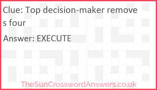 Top decision-maker removes four Answer