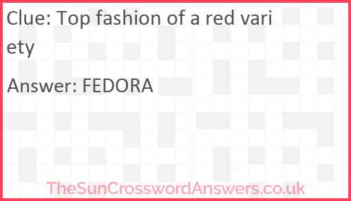 Top fashion of a red variety Answer