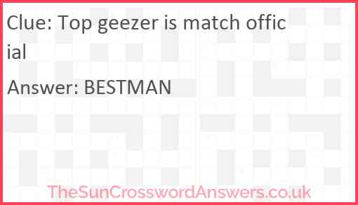 Top geezer is match official Answer