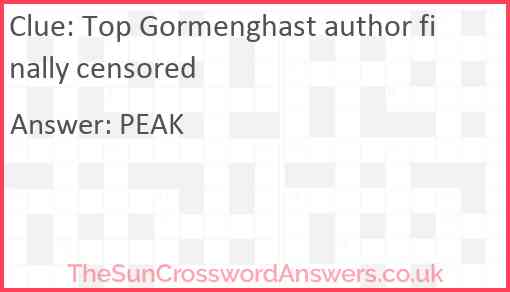 Top Gormenghast author finally censored Answer