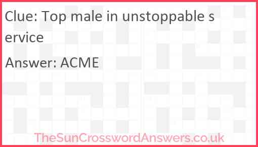 Top male in unstoppable service Answer