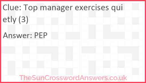Top manager exercises quietly (3) Answer