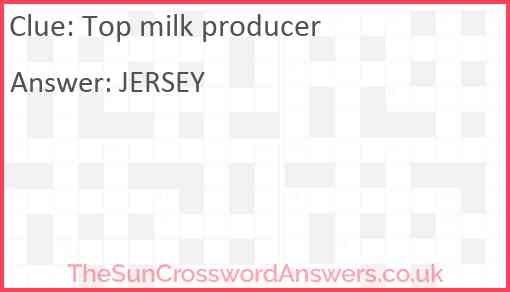 Top milk producer Answer