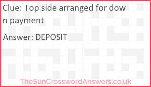 Top side arranged for down payment Answer