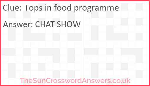 Tops in food programme Answer