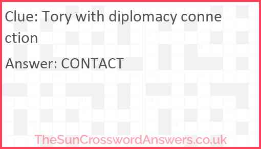 Tory with diplomacy connection Answer