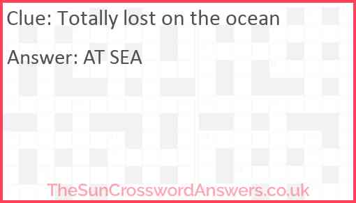 Totally lost on the ocean Answer