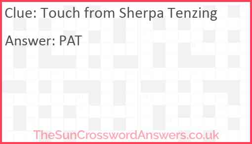 Touch from Sherpa Tenzing Answer