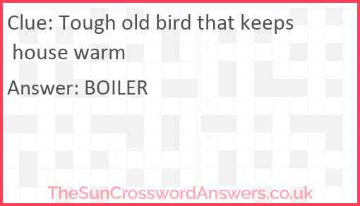 Tough old bird that keeps house warm Answer
