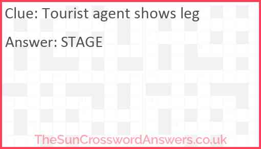 Tourist agent shows leg Answer