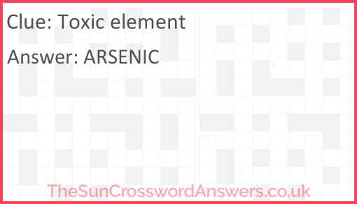 Toxic element Answer