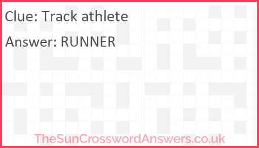 Track athlete Answer