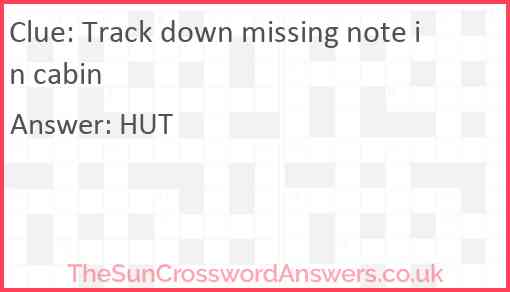 Track down missing note in cabin Answer