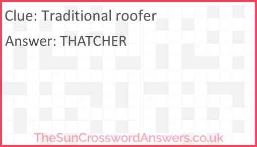 Traditional roofer Answer