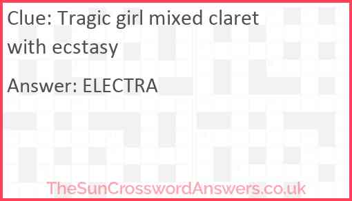 Tragic girl mixed claret with ecstasy Answer