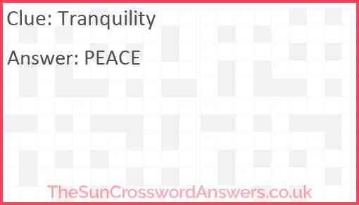 Tranquility Answer