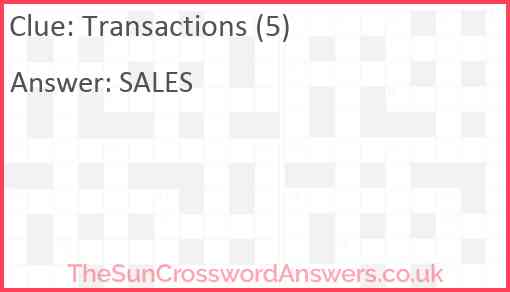 Transactions (5) Answer