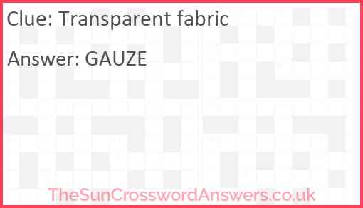 Transparent fabric Answer