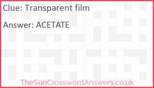 Transparent film Answer