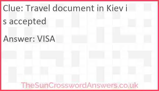 Travel document in Kiev is accepted Answer