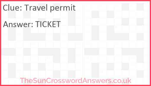Travel permit Answer