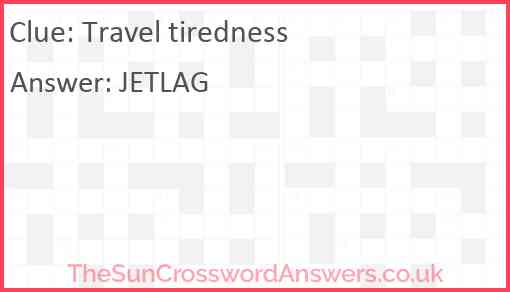 Travel tiredness Answer