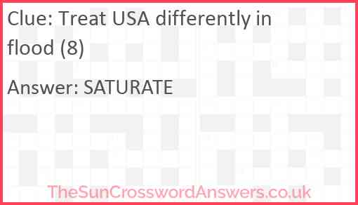 Treat USA differently in flood (8) Answer
