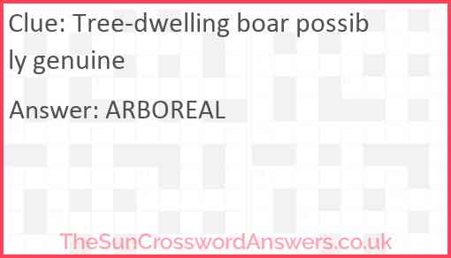 Tree-dwelling boar possibly genuine Answer