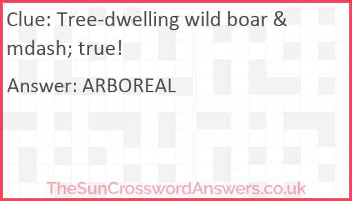 Tree-dwelling wild boar &mdash; true! Answer