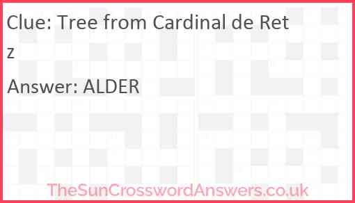 Tree from Cardinal de Retz Answer