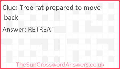 Tree rat prepared to move back Answer