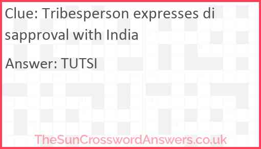 Tribesperson expresses disapproval with India Answer