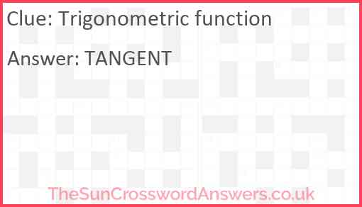 Trigonometric function Answer