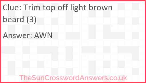 Trim top off light brown beard (3) Answer
