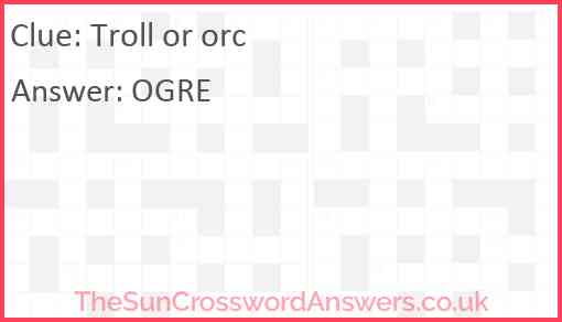Troll or orc Answer