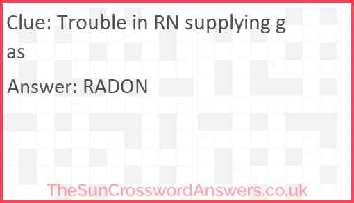 Trouble in RN supplying gas Answer