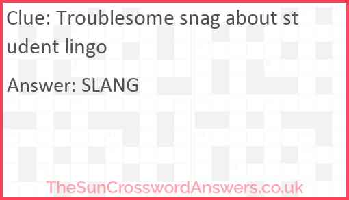 Troublesome snag about student lingo Answer