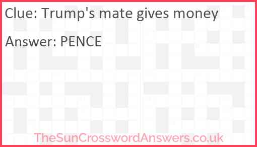 Trump's mate gives money Answer
