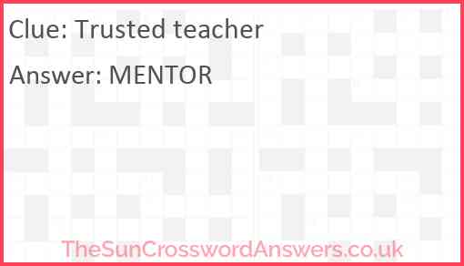 Trusted teacher Answer