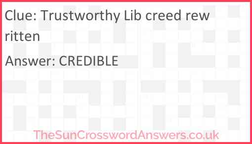Trustworthy Lib creed rewritten Answer