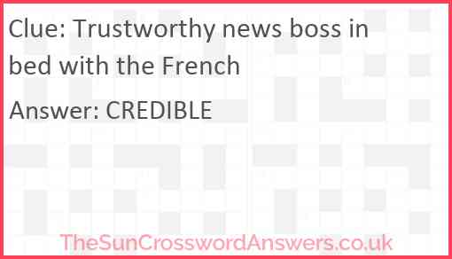 Trustworthy news boss in bed with the French Answer