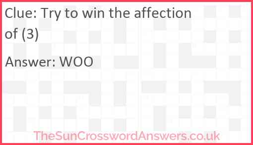 Try to win the affection of (3) Answer